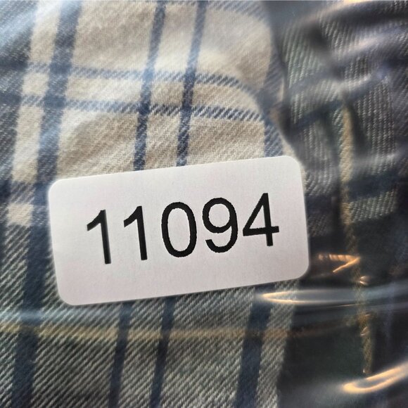 Mens Hobbs Creek Blue Green Plaid Button Up Long Sleeve 100% Cotton Size XL - Picture 7 of 7